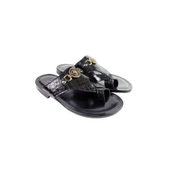 Dylan Black Men’s Leather Italian Sandals Shoes main image 7